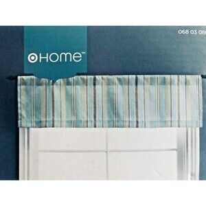 HOME ESSENTIALS Valance 54x18 Aqua Cream Cocoa Faux Silk Chenille ANY FOUR (4)